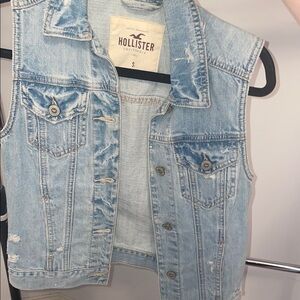 Hollister Faded Blue Denim Vest